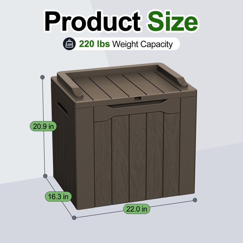Furmax 31 Gallons Resin Lockable Deck Box (Set of 2), Brown