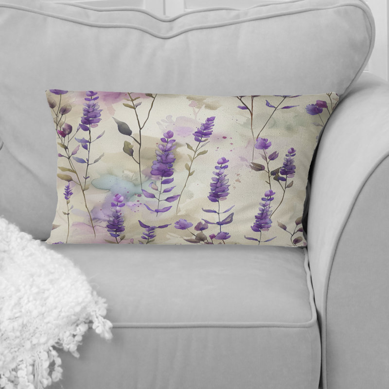 Lavande Fields III - Coussin lombaire moderne