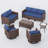 6-Piece Outdoor Patio Set With 360° Swivel Rockers - All-Weather Wicker Conversation 7 Seating-353930109
