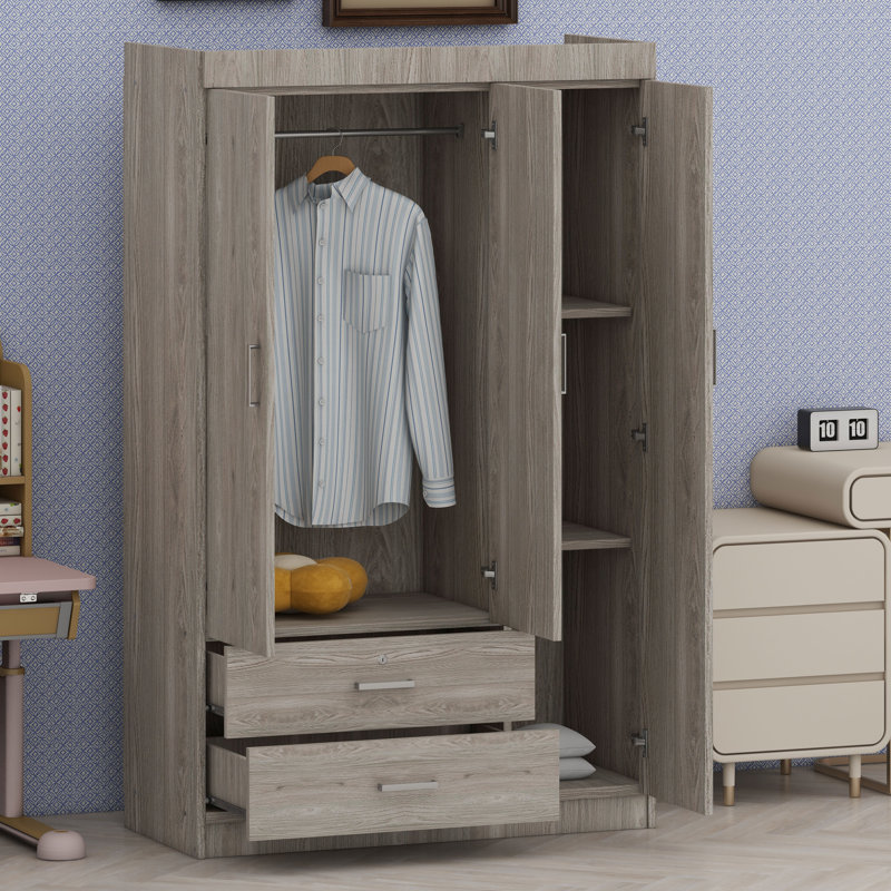 Armoire à 3 portes avec tiroirs de rangement intégrés