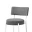 Ensemble de 2 chaises à hauteur de comptoir Bery, tissu gris, métal blanc-117054184
