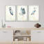 Heron, grue, oiseaux, décor nautique - ensemble de 3 reproductions d'art sur toile encadrées-99077875-99077877