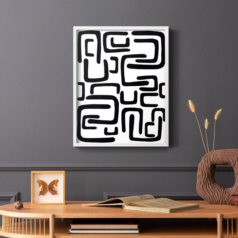 Shuffle II, reproduction encadrée - bois massif, H 28 po x l 22 po, Blanc