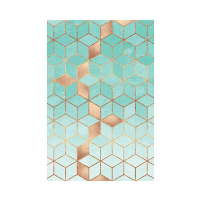 Soft Gradient Aquamarine by Elisabeth Fredriksson - Wrapped Canvas Panoramic Painting