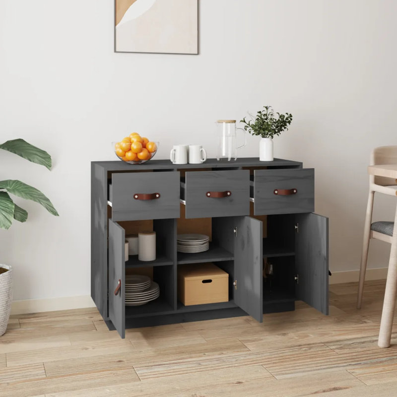 Torrez 100 cm W Solid Wood Sideboard, Grey