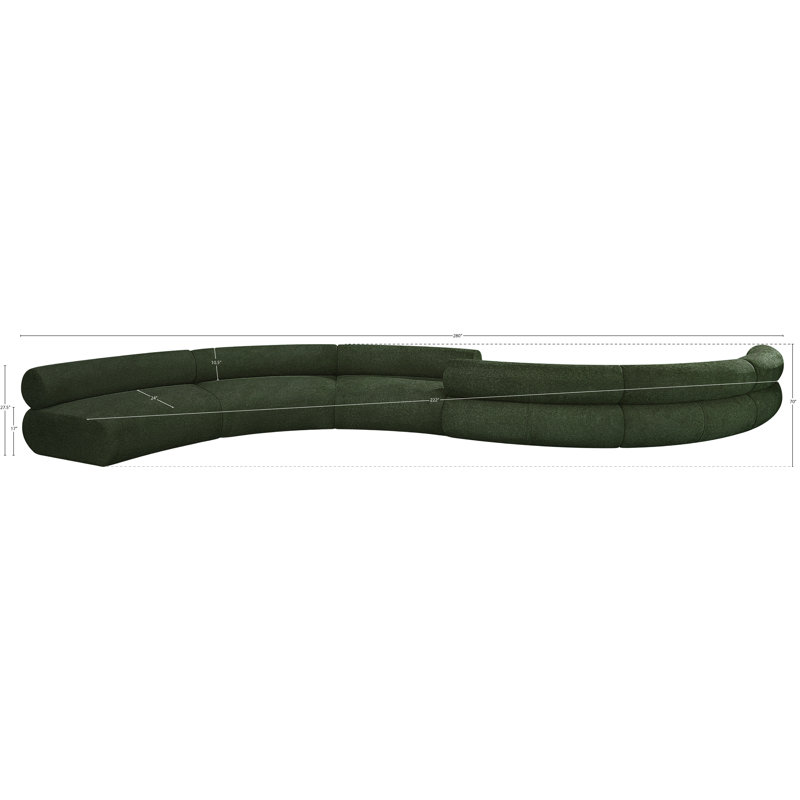 Canapé modulaire rembourré 280 po Bale, Tissu chenille vert