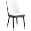 Ensemble de 4 chaises de salle à manger Modern - dossier en cuir de polyuréthane gris blanc avec pieds en métal Chaises confortables pour la cuisine, la chambre à coucher et le bureau-1066376991-1066376988