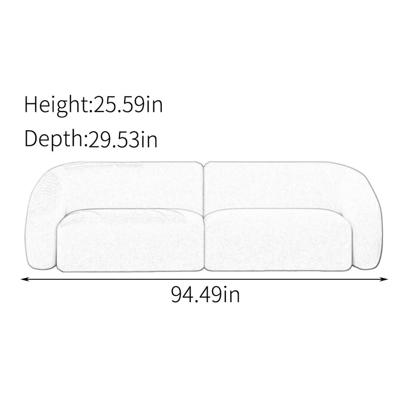 Creative inline sofa, 3, 25.59" H x 94.49" W x 29.53" D