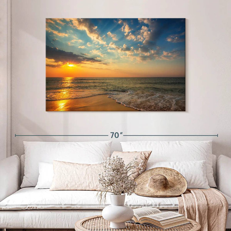 Gillard Jamaican Bay Beach Sunrise, H 32 po x l 48 po