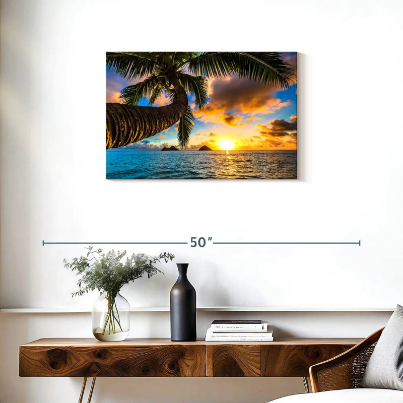 Plage Gillard Lanikai au coucher du soleil, H 20 po x l 30 po