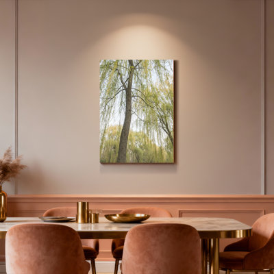 Willow Tree Spring Landscape Canvas Wrapped Wall Art Oil Painting Print Set Of 1