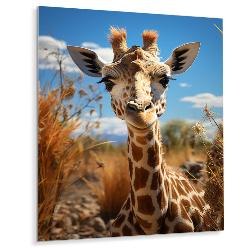 Décoration murale mignonne girafe - animaux, girafe en métal, H 20 po x l 12 po x P 1 po