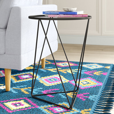 Chylie Mirrored Glass Top End Table