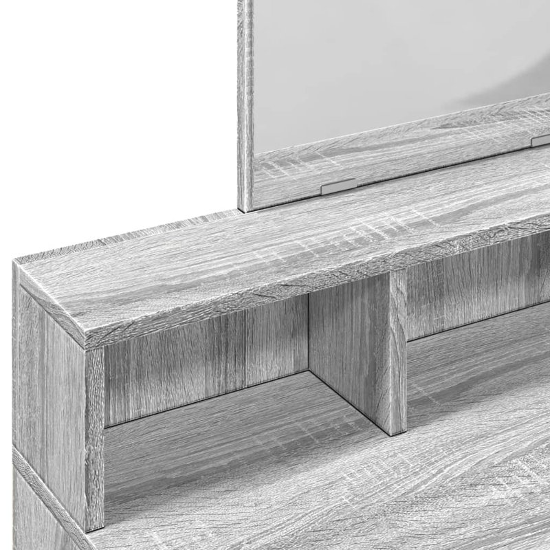 Dressing Table with Mirror, Grey Sonoma