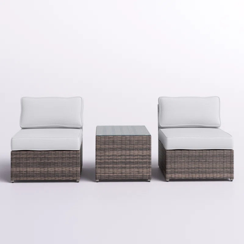 Ensemble de conversation en osier de rotin pour 2 personnes avec coussins, ensemble de conversation, ensemble de conversation, ensemble de conversation