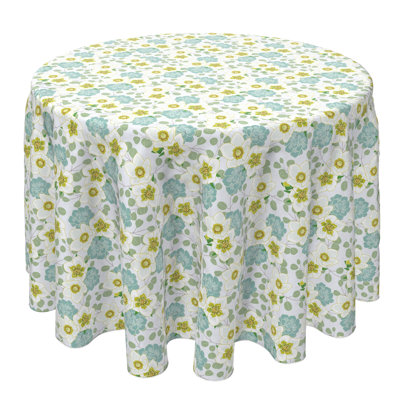 Round Tablecloth, 100% Cotton, 60 Round", Succulents And Eucalyptus Floral