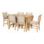 7-Piece Farmhouse Extendable Dining Table Set for 6, 48"-84" Oval Drop Leaf Table with 6 Upholstered Chairs