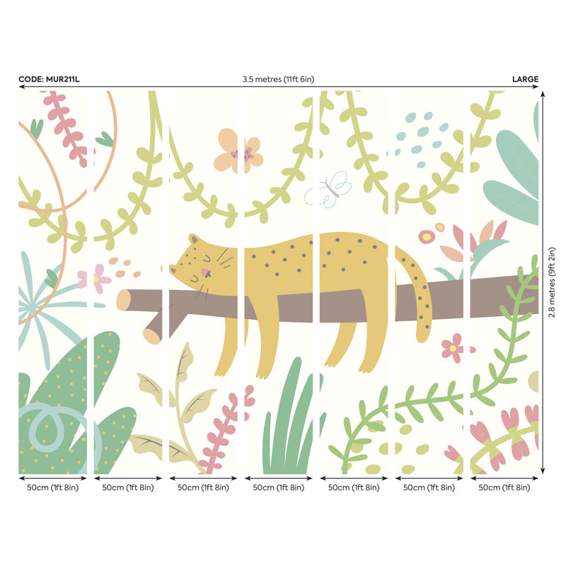 Matte Non-Pasted Wall Mural, 280cm L x 350cm W, Green