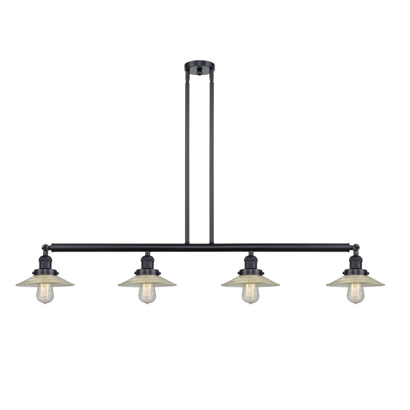 Miramontes 4 - Light Kitchen Island Pendant, Clear Halophane, Polished Nickel