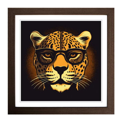 Cheetah Retro - Single Picture Frame Print on Wood