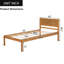 Structure de lit plateforme simple en chêne avec tête de lit | Support à lattes de bois | Aucun sommier tapissier requis-305083060-305083048
