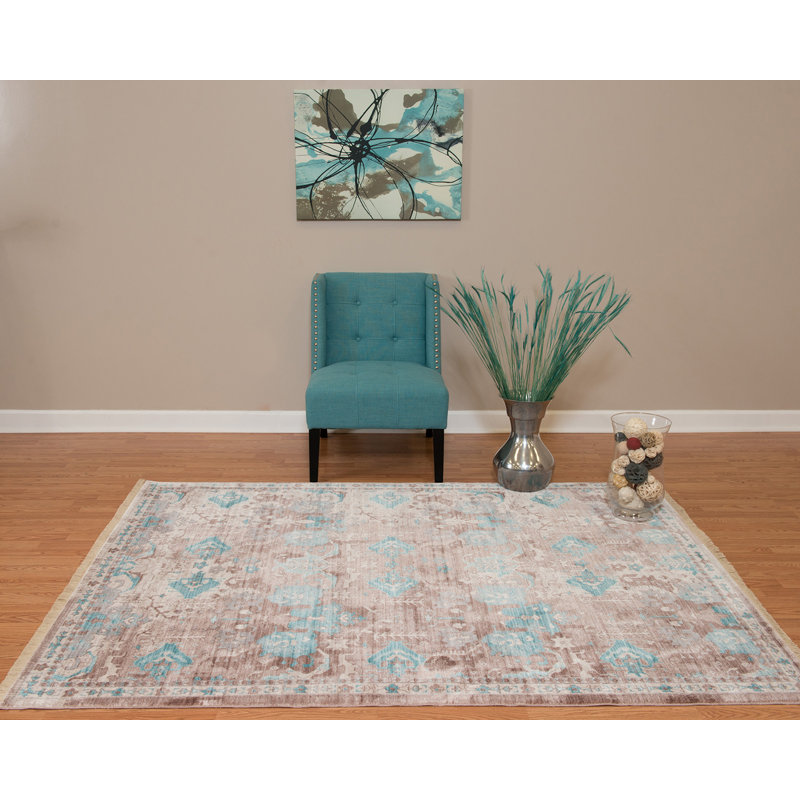 Tapis gris tissé à la machine Efaz, Rectangle 1 pi 10 po x 2 pi 9 po