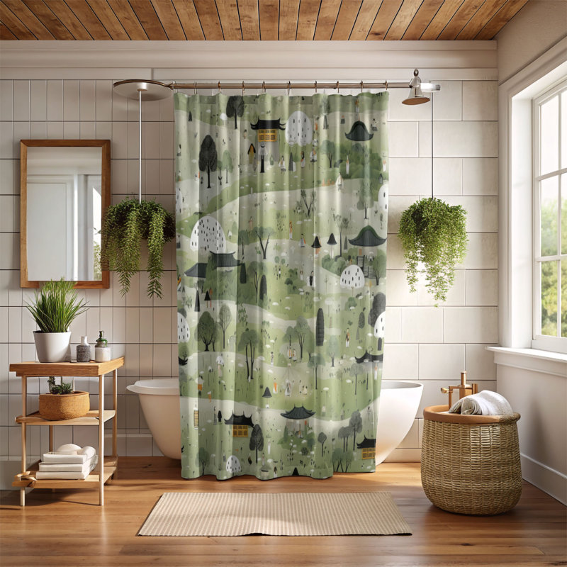Gentle Rainfall - Premium Shower Curtain, 74"H x 71"W