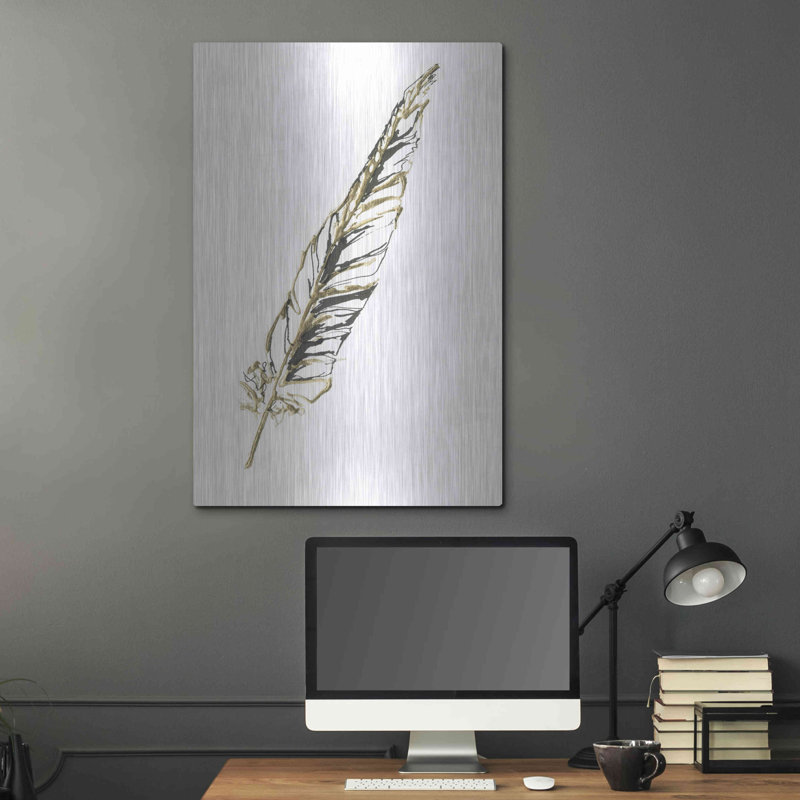 «Gilded Swan Feather II» par Chris Paschke, H 36 po x l 24 po