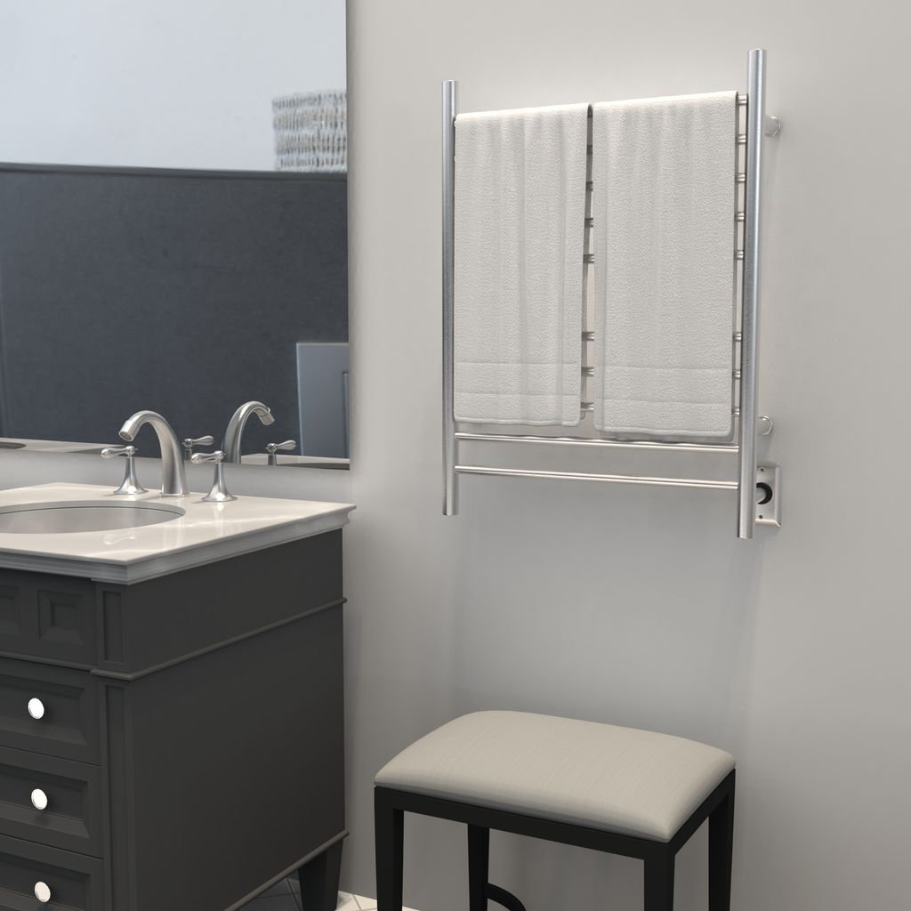 Wall Mount Electric Towel Warmer, Brushed