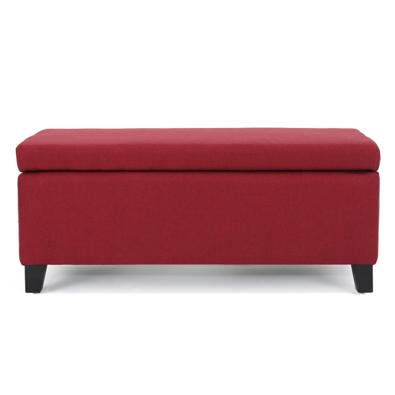 39"Upholstered Bed Bench with Storage, Red