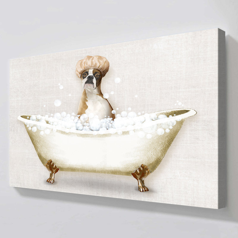 "Bath Dogs I" par Conrad Knutsen, reproduction sur toile, H 18 po x l 30 po x P 1 po