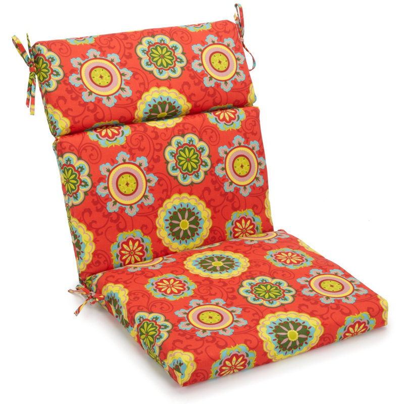 Outdoor Seat/Back Chair Cushion, Luxury Azure, 5" H x 19" W x 42" D
