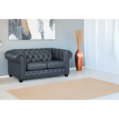 Orner 70" Leather Rolled Arm Loveseat