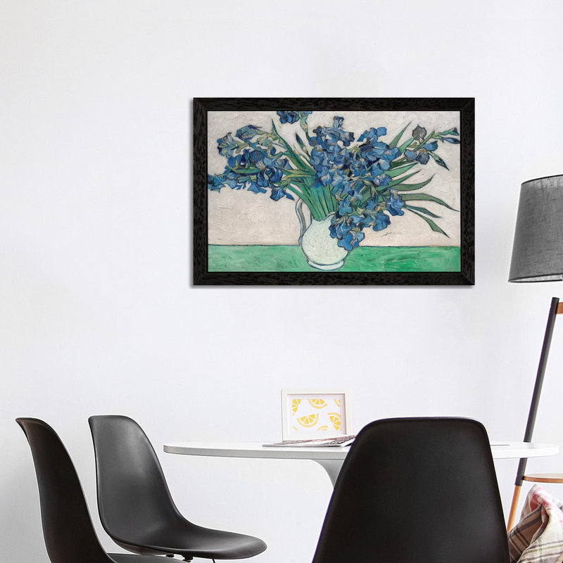 Irises, 1890 by Vincent Van Gogh - Painting on Canvas, Black Framed, 66.04 cm H x 45.72 cm W