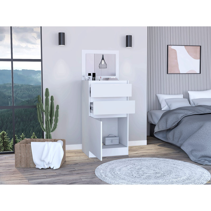 Commode 2 tiroirs Cassel - blanc