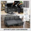 HOMCOM Corner Sofa Bed with Storage L-Shaped Sectional Couch Charcoal Grey-983189201