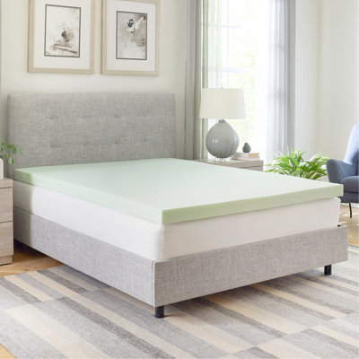 Surmatelas en mousse viscoélastique infusée de thé vert 3 pouces