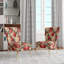 Chaise d'appoint en velours rétro vintage à motif floral rose et beige I