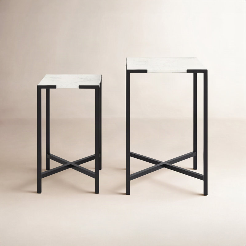 Mckinley Marble Top End Table Set