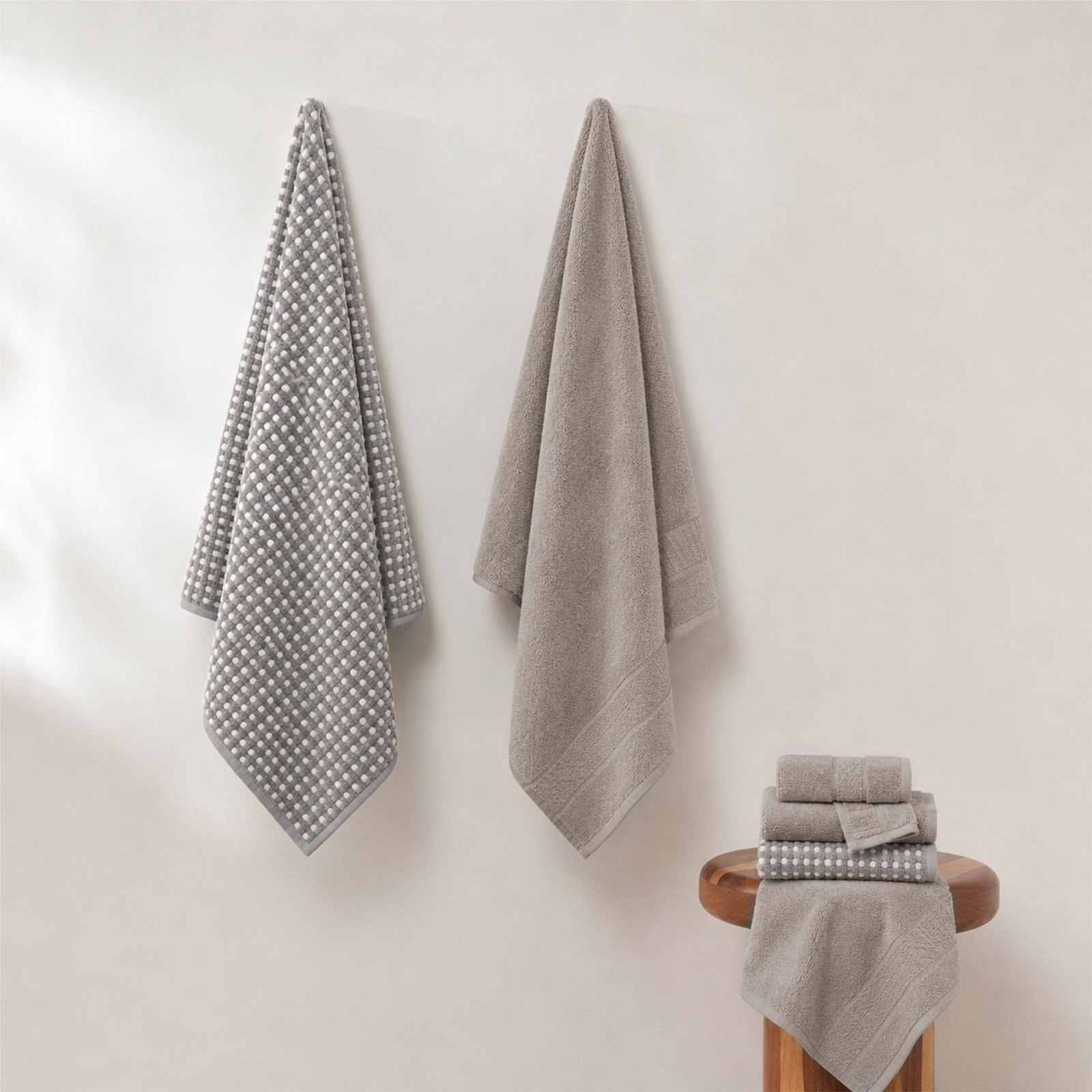 Drucilla 6-Piece Jacquard Cotton Towel Set, Charcoal