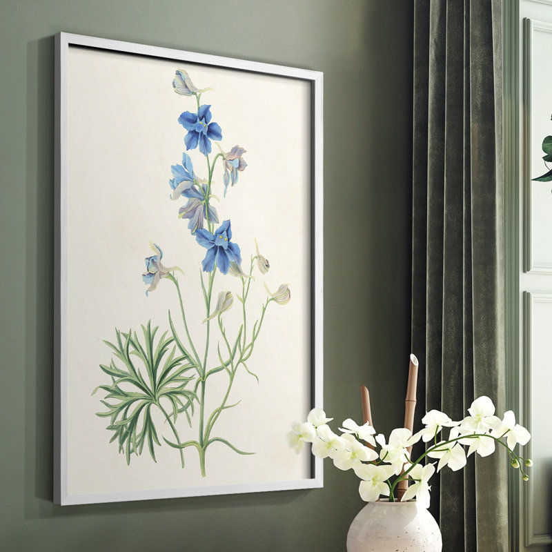 Fleurs des saisons II, reproduction encadrée - bois massif, Blanc, H 28 po x l 22 po