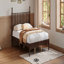 Grand lit plateforme en bois avec tête de lit en forme de gourde, lit plateforme de style rétro avec support à lattes en bois
