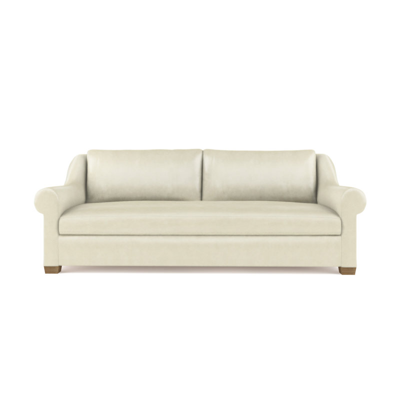 Canapé Thompson, Cuir rétro albâtre, H 32 po x l 84 po x P 41 po, Brun foncé