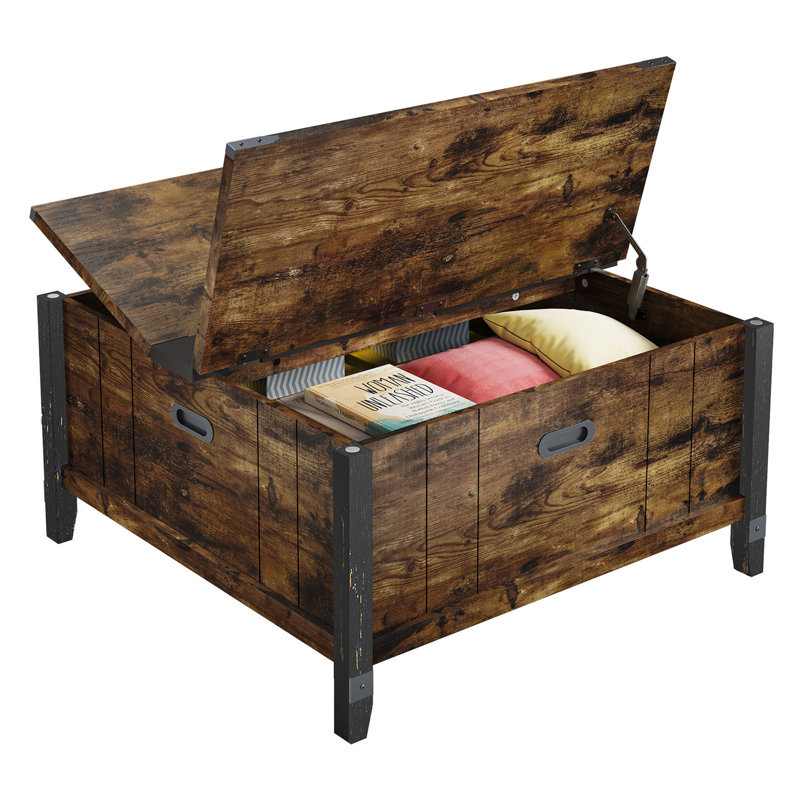 Table basse à plateau relevable Ivybridge, Brun rustique