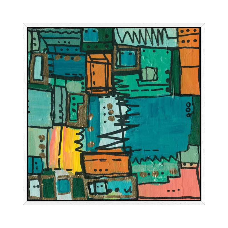 Don't Stop The Music by Leah Nadeau - Print on Canvas, White Framed, 45.72 cm H x 45.72 cm W