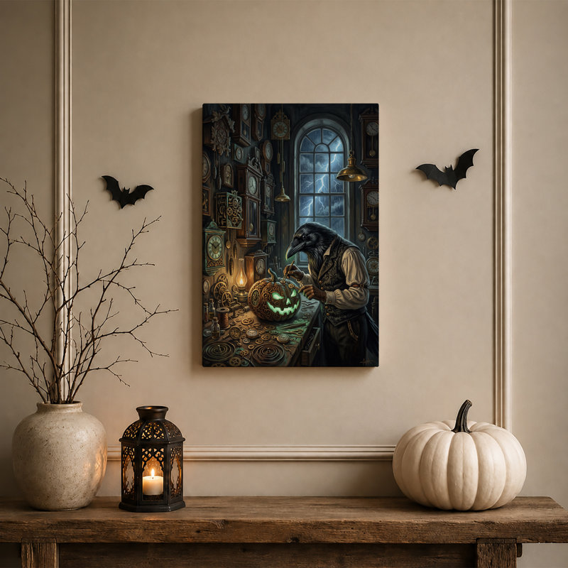 Art mural sur toile Steampunk Raven, H 30 po x l 20 po
