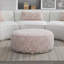 Repose-pieds Boucle à motif rose avec ressorts ensachés Comfort | Cadre en métal argenté mat