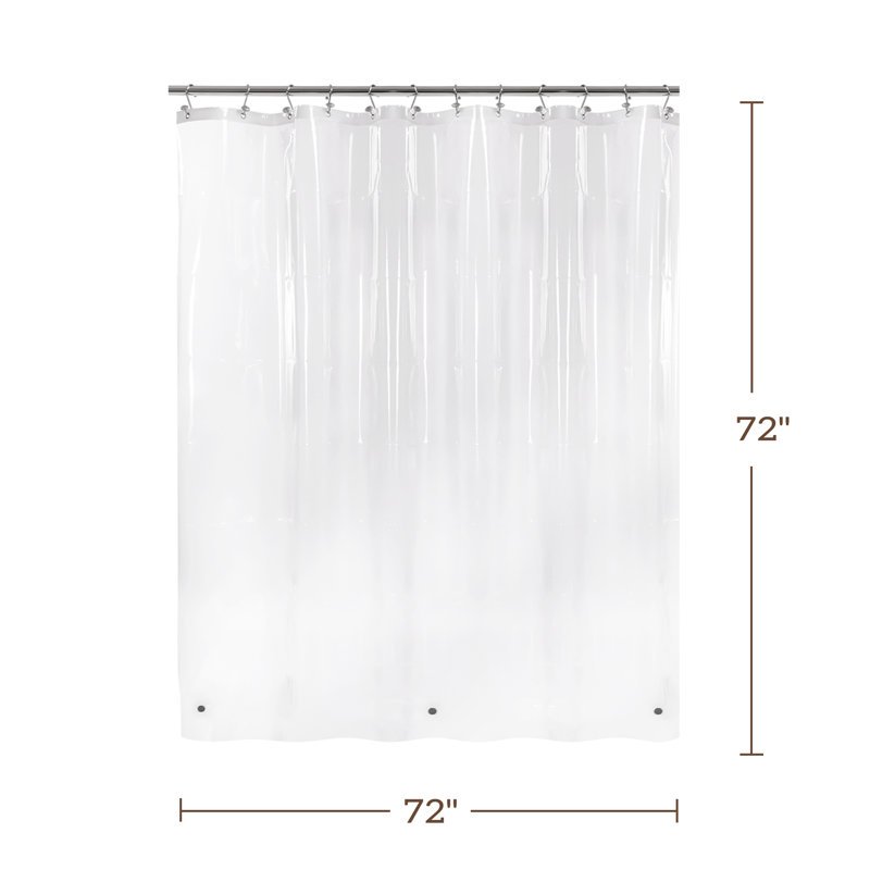 Doublure de rideau de douche imperméable légère en PEVA, H 72 po x l 72 po, Clair