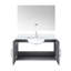 36 po Meuble-lavabo gris foncé avec comptoir et robinet en quartz blanc, miroir à DEL et teinture-109481201