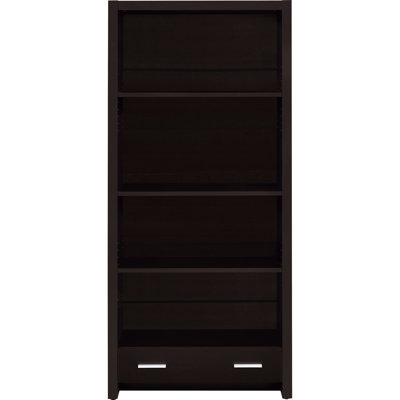 Bibliothèque classique à 5 tablettes avec tiroir Cappuccino, design classique pour un tiroir moderne et fonctionnel offrant de multiples possibilités de rangement, cinq tablettes